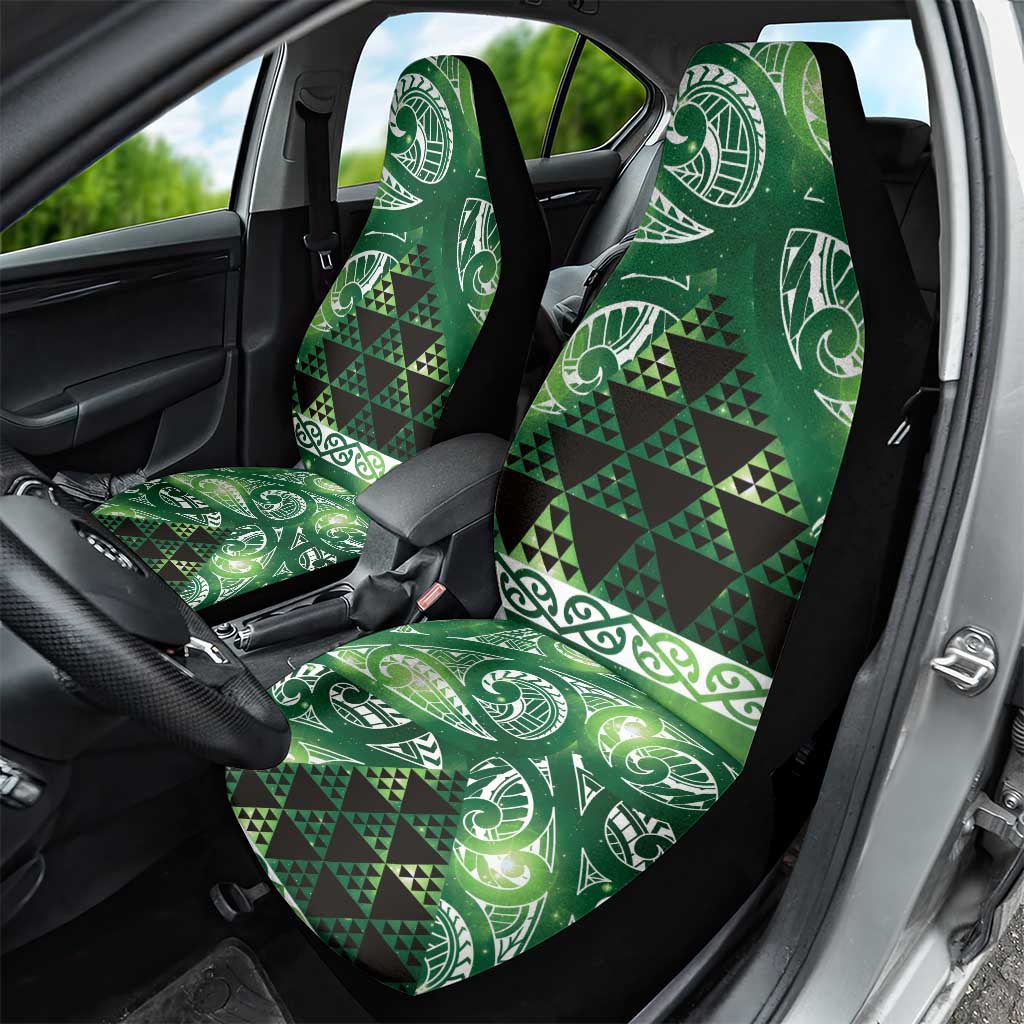 Matariki New Zealand Car Seat Cover NZ Niho Taniwha Maori New Year Green Galaxy LT14 - Polynesian Pride
