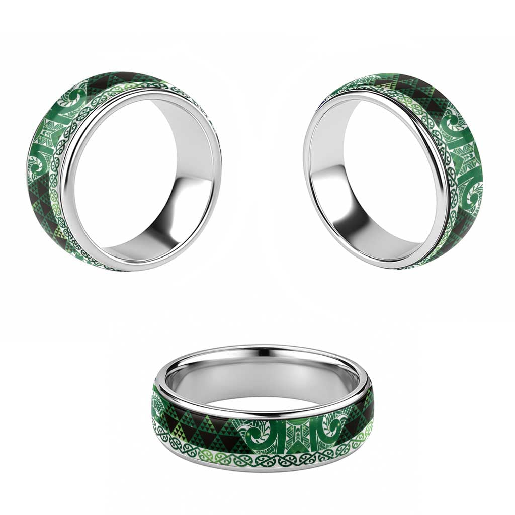 Matariki New Zealand Classic Ring NZ Niho Taniwha Maori New Year Green Galaxy