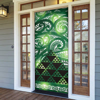 Matariki New Zealand Door Cover NZ Niho Taniwha Maori New Year Green Galaxy LT14 - Polynesian Pride