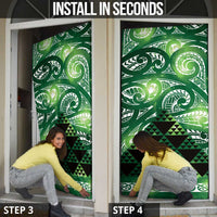 Matariki New Zealand Door Cover NZ Niho Taniwha Maori New Year Green Galaxy LT14 - Polynesian Pride