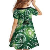 Matariki New Zealand Family Matching Puletasi and Hawaiian Shirt NZ Niho Taniwha Maori New Year Green Galaxy LT14 - Polynesian Pride