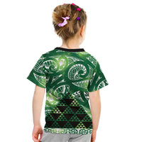 Matariki New Zealand Kid T Shirt NZ Niho Taniwha Maori New Year Green Galaxy