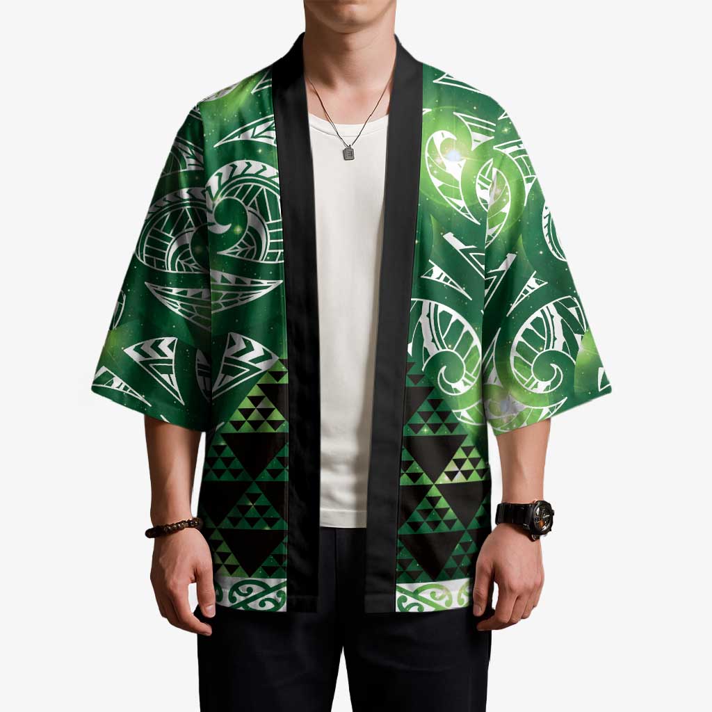 Matariki New Zealand Kimono NZ Niho Taniwha Maori New Year Green Galaxy