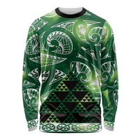 Matariki New Zealand Long Sleeve Shirt NZ Niho Taniwha Maori New Year Green Galaxy
