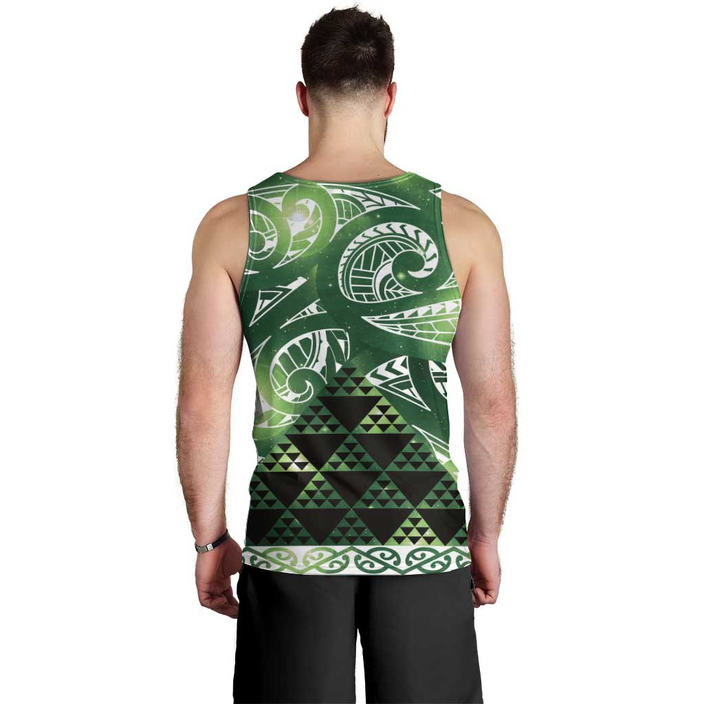 Matariki New Zealand Men Tank Top NZ Niho Taniwha Maori New Year Green Galaxy LT14 - Polynesian Pride