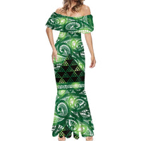 Matariki New Zealand Mermaid Dress NZ Niho Taniwha Maori New Year Green Galaxy LT14 - Polynesian Pride