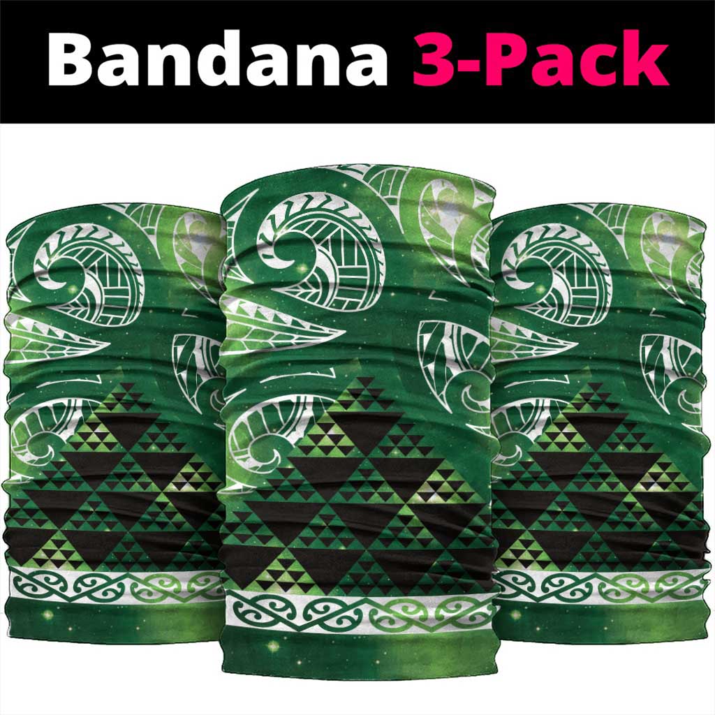 Matariki New Zealand Neck Gaiter NZ Niho Taniwha Maori New Year Green Galaxy LT14 package One Size: 25*50cm Green - Polynesian Pride