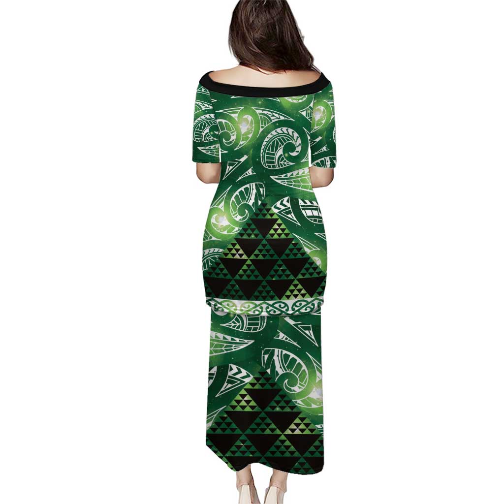 Matariki New Zealand Puletasi NZ Niho Taniwha Maori New Year Green Galaxy LT14 - Polynesian Pride