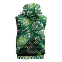 Matariki New Zealand Sleeveless Zip Hoodie NZ Niho Taniwha Maori New Year Green Galaxy LT14 - Polynesian Pride