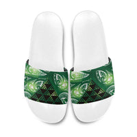 Matariki New Zealand Slide Sandals NZ Niho Taniwha Maori New Year Green Galaxy