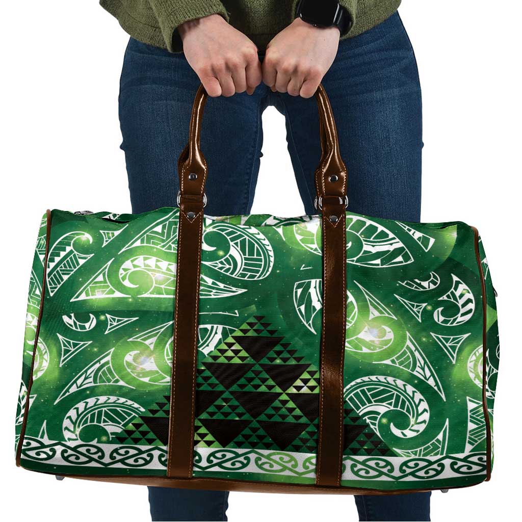 Matariki New Zealand Travel Bag NZ Niho Taniwha Maori New Year Green Galaxy LT14 Green - Polynesian Pride
