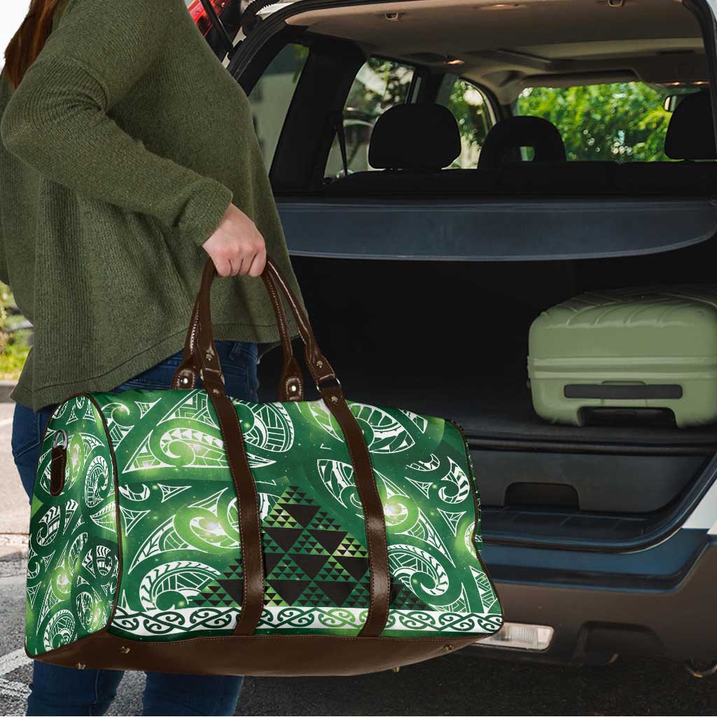 Matariki New Zealand Travel Bag NZ Niho Taniwha Maori New Year Green Galaxy LT14 - Polynesian Pride