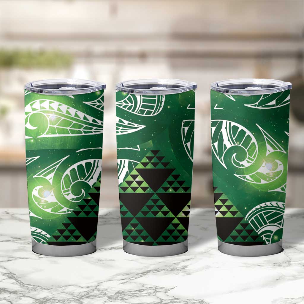 Matariki New Zealand Tumbler Cup NZ Niho Taniwha Maori New Year Green Galaxy LT14 - Polynesian Pride