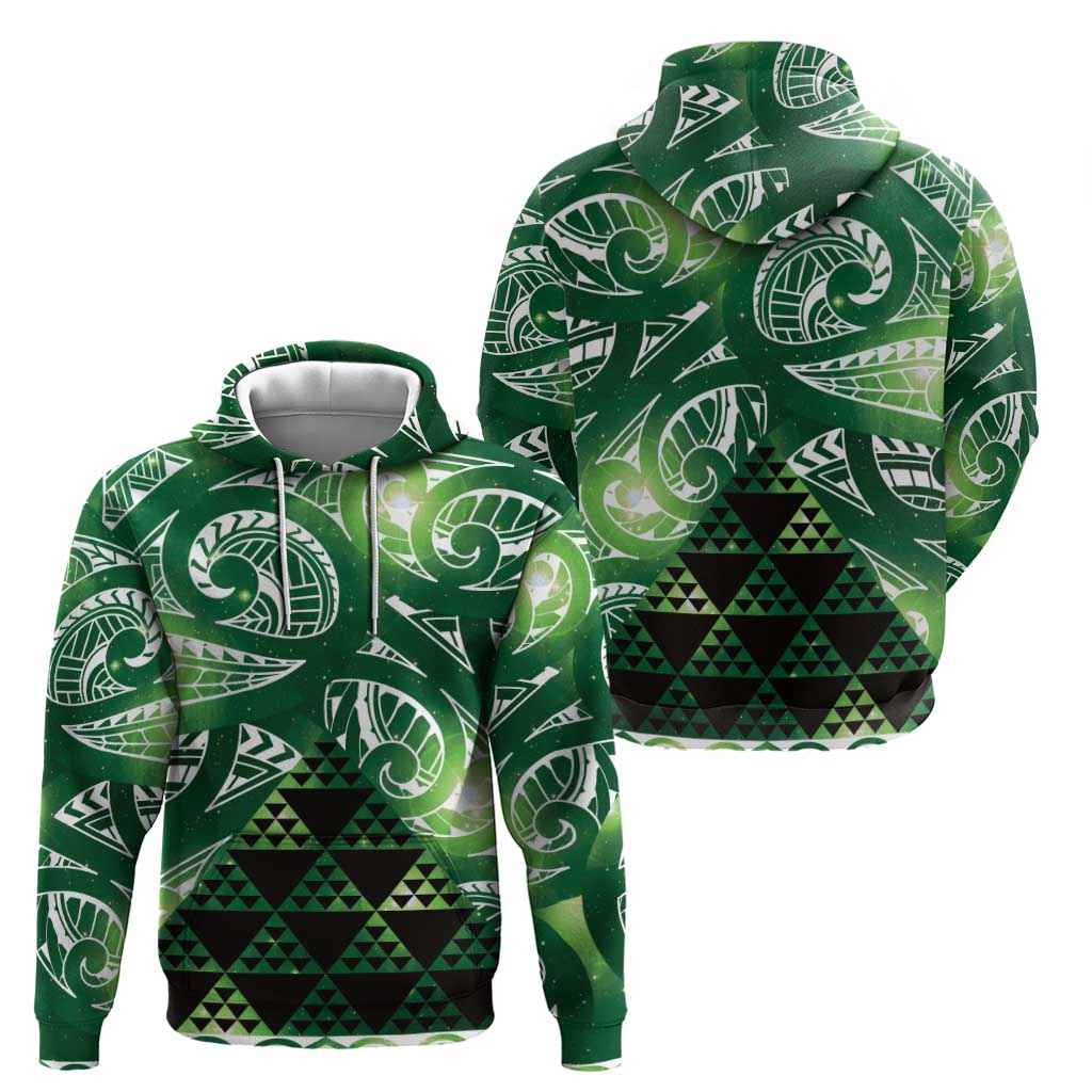 Matariki New Zealand Zip Hoodie NZ Niho Taniwha Maori New Year Green Galaxy LT14 - Polynesian Pride