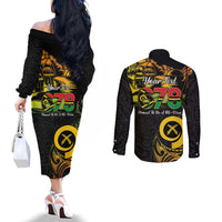 Personalised Vanuatu 678 Couples Matching Off The Shoulder Long Sleeve Dress and Long Sleeve Button Shirt Proud To Be A Ni-Van LT14 - Polynesian Pride