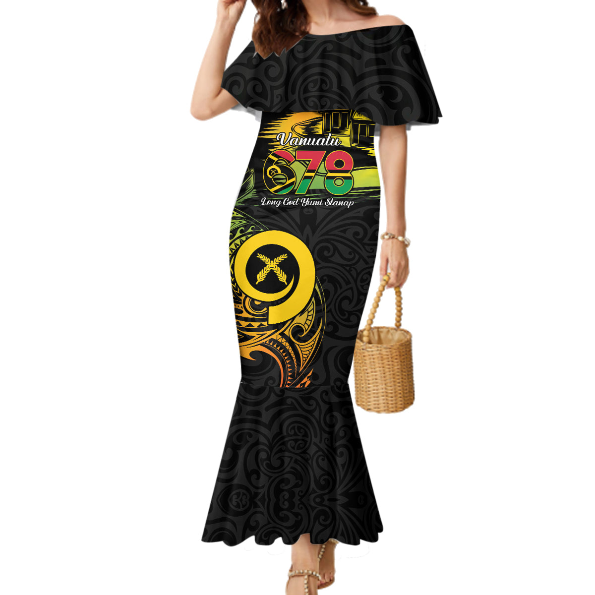 Personalised Vanuatu 678 Family Matching Mermaid Dress and Hawaiian Shirt Proud To Be A Ni-Van