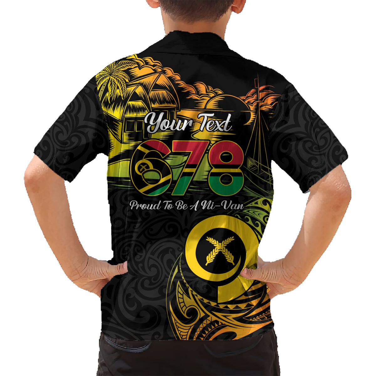Personalised Vanuatu 678 Family Matching Short Sleeve Bodycon Dress and Hawaiian Shirt Proud To Be A Ni-Van LT14 - Polynesian Pride