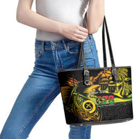 Personalised Vanuatu 678 Leather Tote Bag Proud To Be A Ni-Van LT14 - Polynesian Pride
