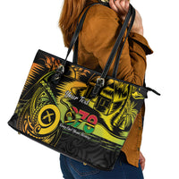 Personalised Vanuatu 678 Leather Tote Bag Proud To Be A Ni-Van LT14 - Polynesian Pride