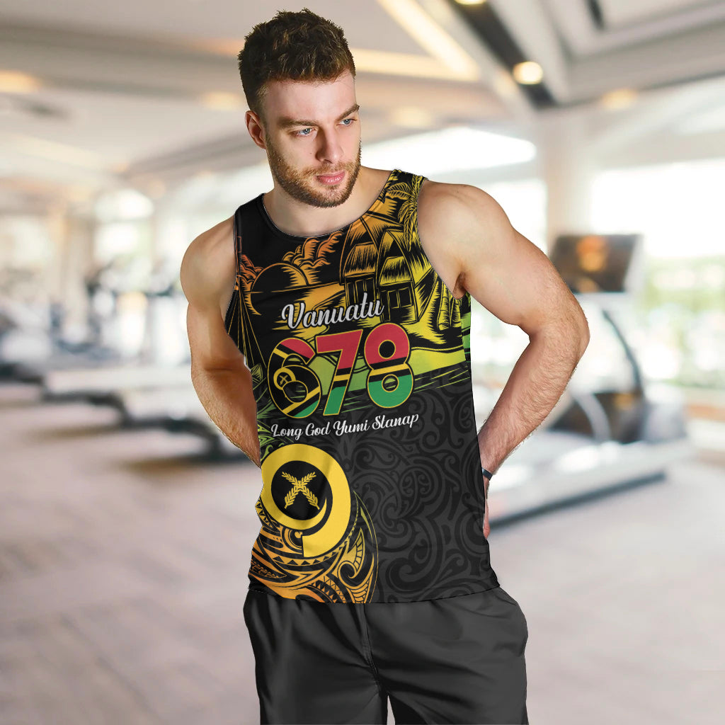 Personalised Vanuatu 678 Men Tank Top Proud To Be A Ni-Van LT14 Black - Polynesian Pride