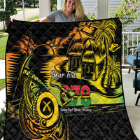 Personalised Vanuatu 678 Quilt Proud To Be A Ni-Van LT14 Black - Polynesian Pride