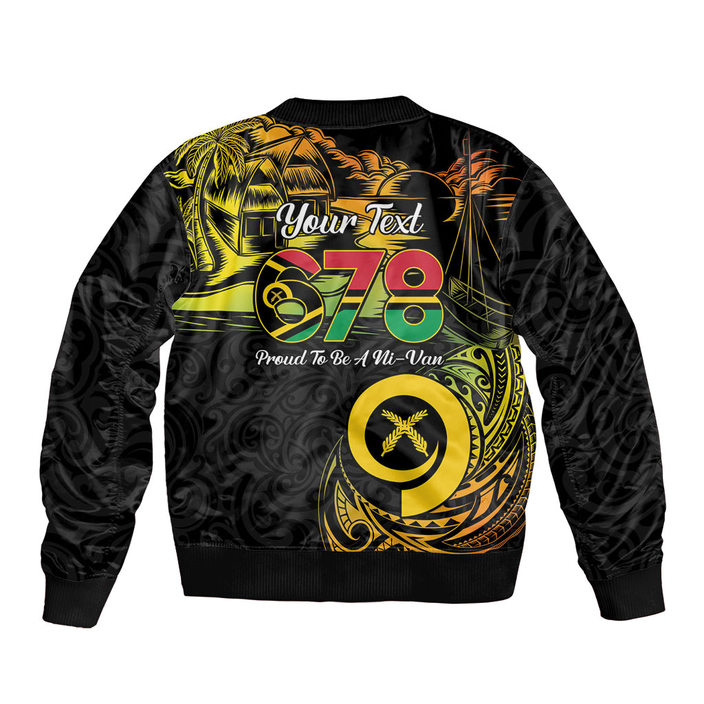 Personalised Vanuatu 678 Sleeve Zip Bomber Jacket Proud To Be A Ni-Van