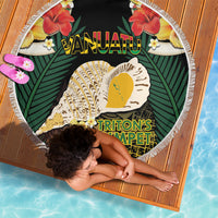 Vanuatu Triton's Trumpet Beach Blanket Tropical Flowers Vanuatuan Map