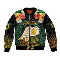 Vanuatu Triton's Trumpet Bomber Jacket Tropical Flowers Vanuatuan Map