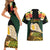 Vanuatu Triton's Trumpet Couples Matching Short Sleeve Bodycon Dress and Hawaiian Shirt Tropical Flowers Vanuatuan Map