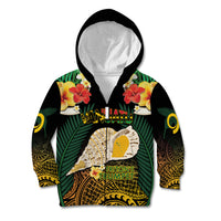 Vanuatu Triton's Trumpet Kid Hoodie Tropical Flowers Vanuatuan Map