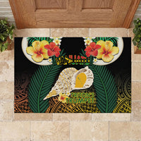 Vanuatu Triton's Trumpet Rubber Doormat Tropical Flowers Vanuatuan Map LT14 - Polynesian Pride