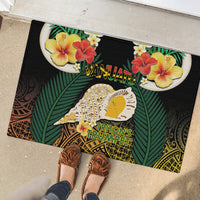 Vanuatu Triton's Trumpet Rubber Doormat Tropical Flowers Vanuatuan Map LT14 - Polynesian Pride