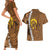 Vanuatu Coconut Crab Couples Matching Short Sleeve Bodycon Dress and Hawaiian Shirt Ni-Van Tropical Leaves With Sand Drawing Art