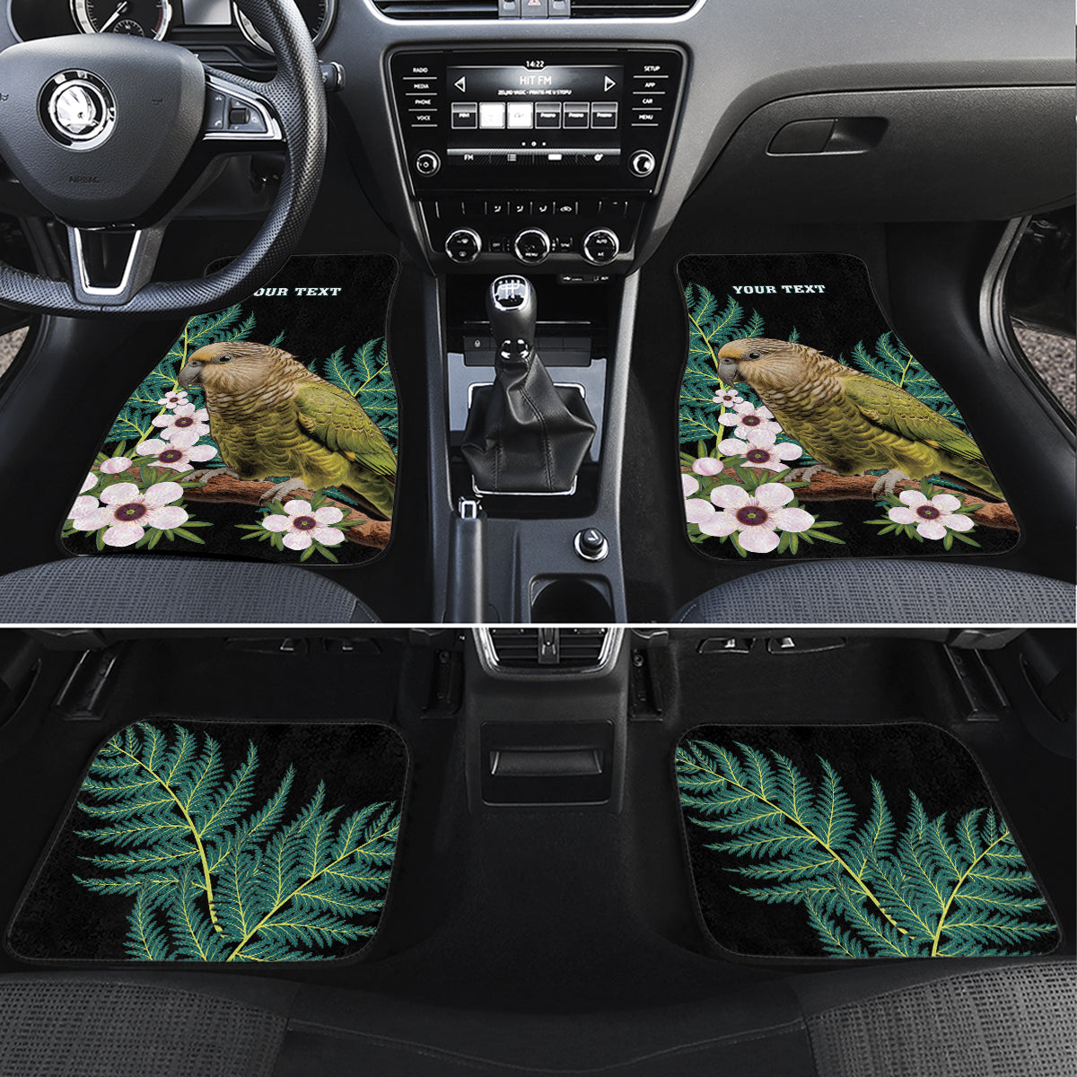 Personalised New Zealand Kakapo Car Mats Aotearoa Fern With Manuka