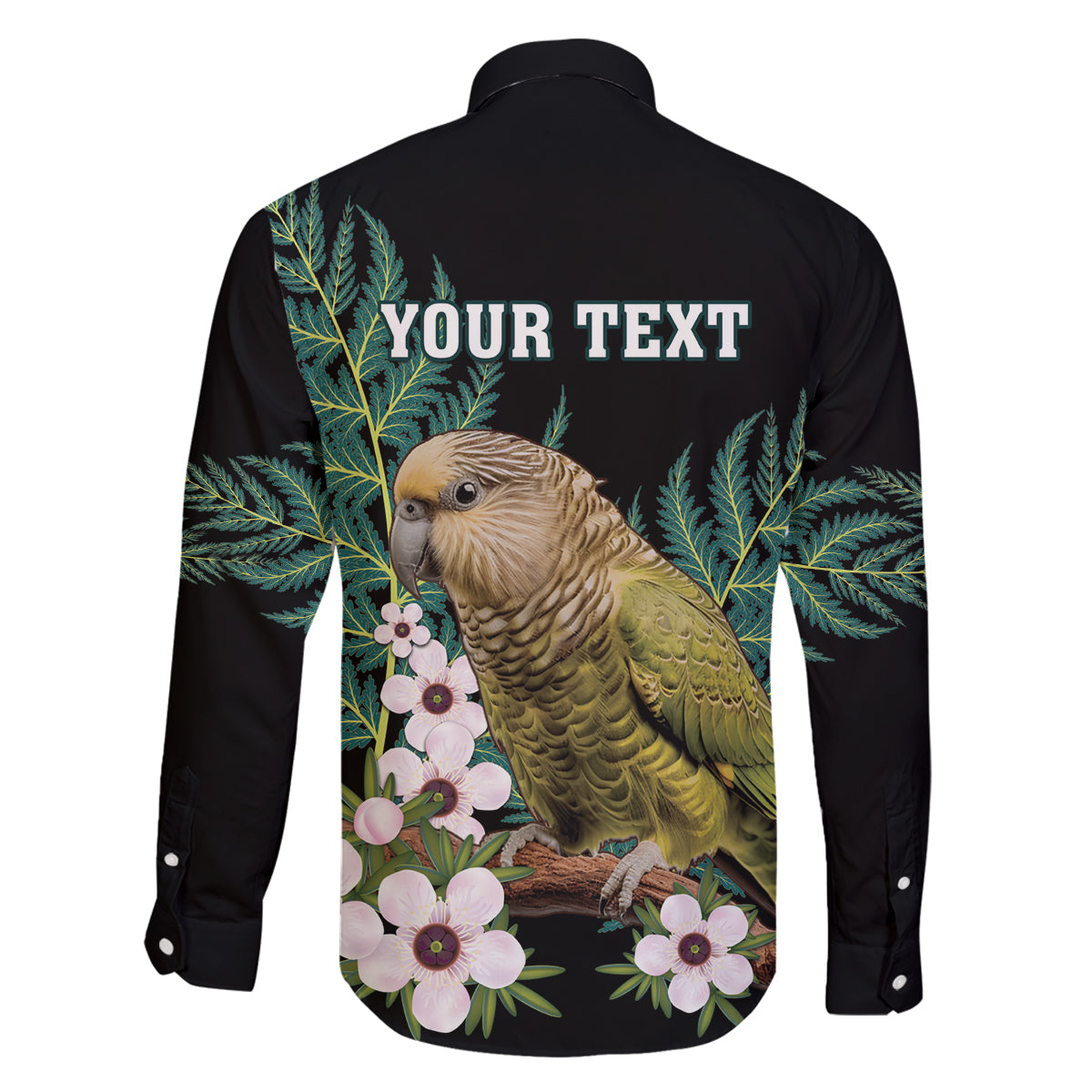 Personalised New Zealand Kakapo Family Matching Off Shoulder Maxi Dress and Hawaiian Shirt Aotearoa Fern With Manuka LT14 - Polynesian Pride