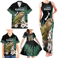Personalised New Zealand Kakapo Family Matching Tank Maxi Dress and Hawaiian Shirt Aotearoa Fern With Manuka LT14 - Polynesian Pride
