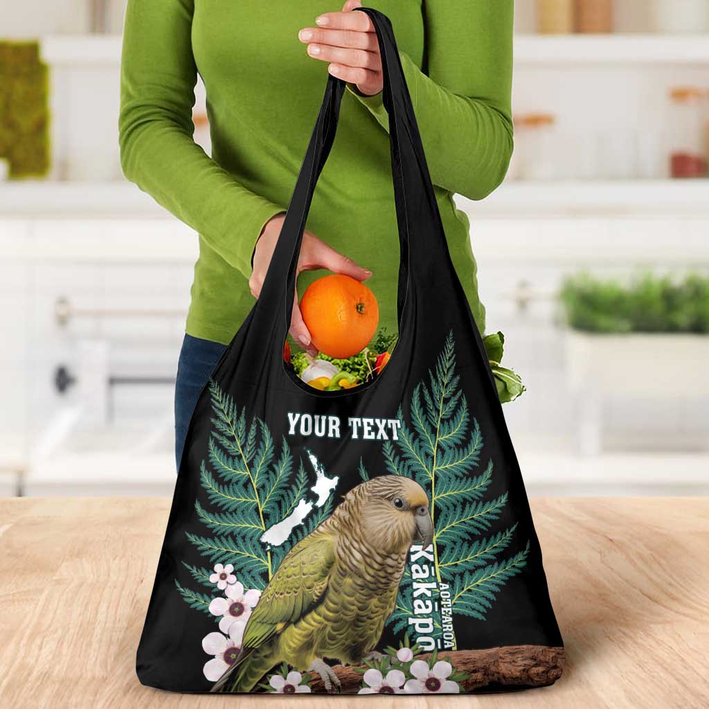 Personalised New Zealand Kakapo Grocery Bag Aotearoa Fern With Manuka LT14 - Polynesian Pride