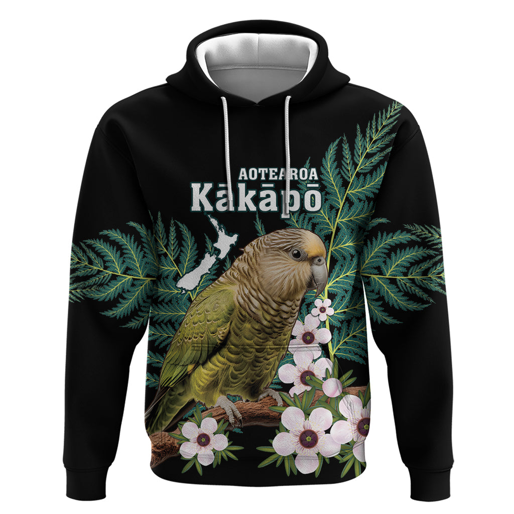 Personalised New Zealand Kakapo Zip Hoodie Aotearoa Fern With Manuka