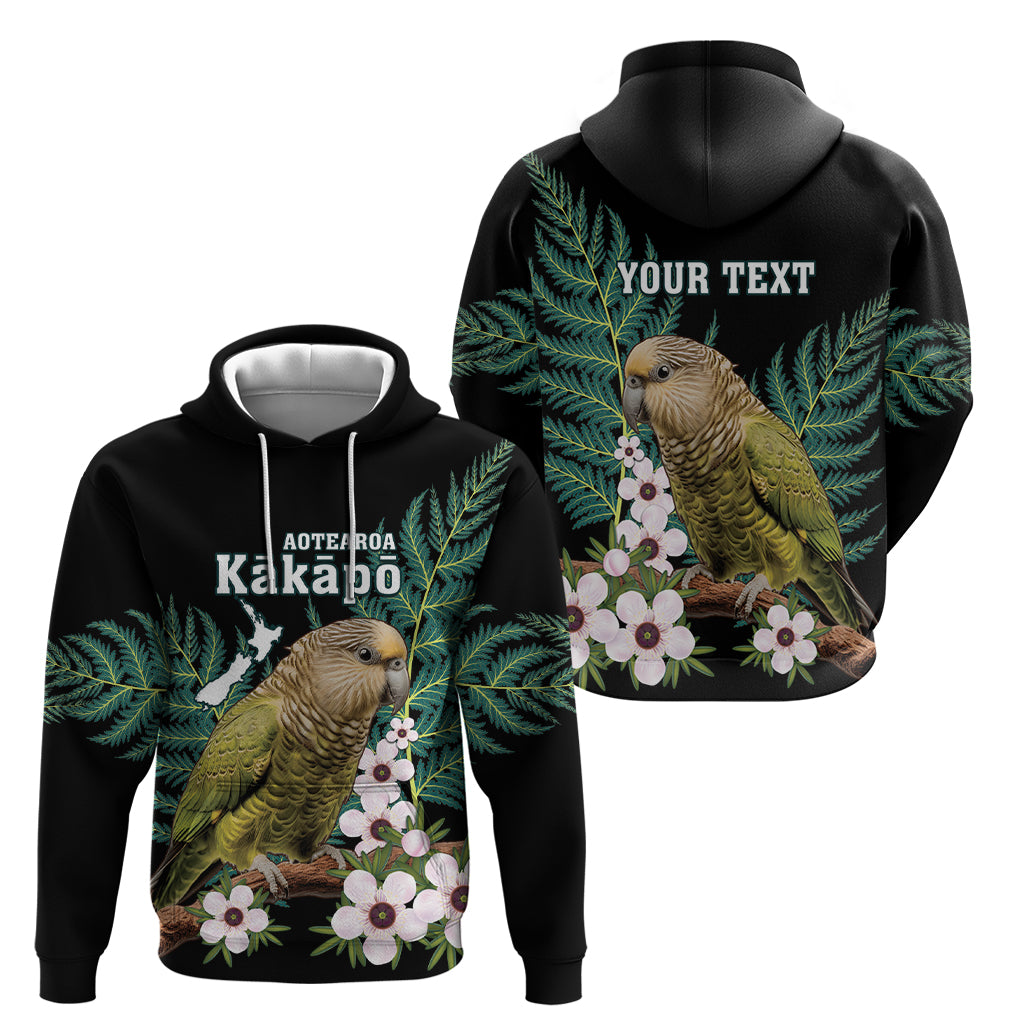 Personalised New Zealand Kakapo Zip Hoodie Aotearoa Fern With Manuka