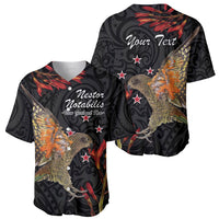 Personalised New Zealand Kea Baseball Jersey Nestor Notabilis With Harakeke Maori Pattern LT14 - Polynesian Pride