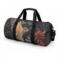 Personalised New Zealand Kea Duffle Bag Nestor Notabilis With Harakeke Maori Pattern LT14 - Polynesian Pride