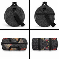 Personalised New Zealand Kea Duffle Bag Nestor Notabilis With Harakeke Maori Pattern LT14 - Polynesian Pride