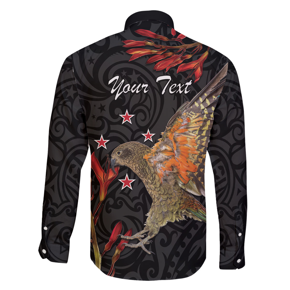 Personalised New Zealand Kea Family Matching Puletasi and Hawaiian Shirt Nestor Notabilis With Harakeke Maori Pattern