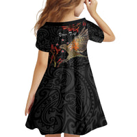 Personalised New Zealand Kea Family Matching Tank Maxi Dress and Hawaiian Shirt Nestor Notabilis With Harakeke Maori Pattern
