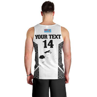 Custom Fiji Tapa Rugby Men Tank Top Flying Fijian Black And White Version