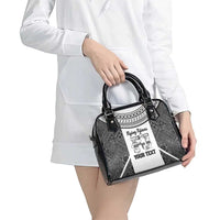 Custom Fiji Tapa Rugby Shoulder Handbag Flying Fijian Black And White Version LT14 - Polynesian Pride