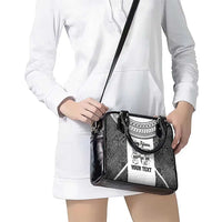 Custom Fiji Tapa Rugby Shoulder Handbag Flying Fijian Black And White Version LT14 - Polynesian Pride