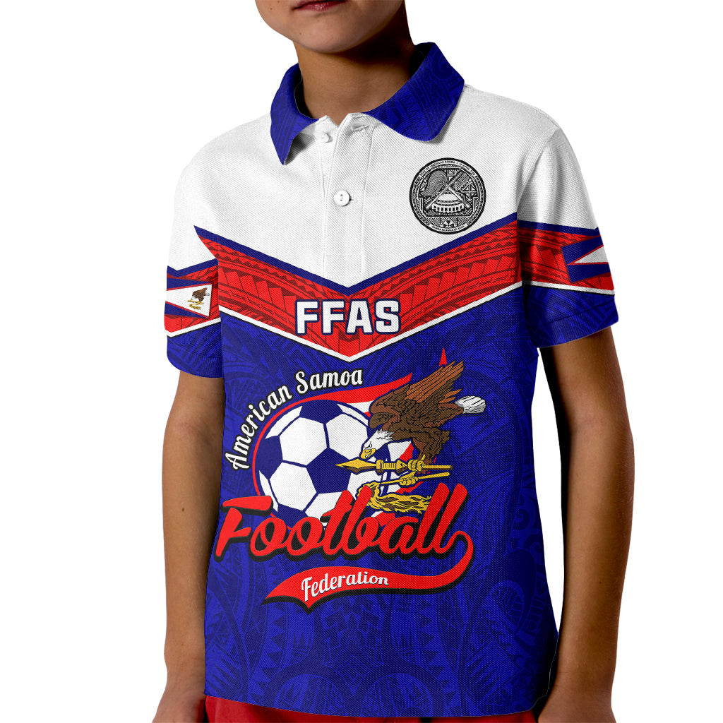 American Samoa Football Kid Polo Shirt Polynesian Sporty Style LT14 Kid Blue - Polynesian Pride