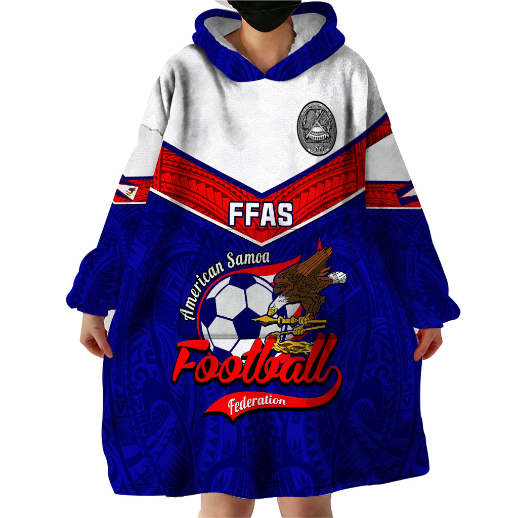 Personalised American Samoa Football Wearable Blanket Hoodie Polynesian Sporty Style LT14 - Polynesian Pride