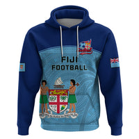 Fiji Football Hoodie Fijian Tapa Pattern Sporty Style LT14 Pullover Hoodie Blue - Polynesian Pride